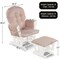 Patio Wood Glider Chair & Ottoman – Detachable Cushion with Padded Armrests
